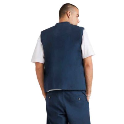Varsity Twill Vest in Petrol Blue