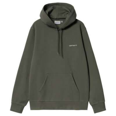 HOODED SCRIPT EMBROIDERY SWEAT