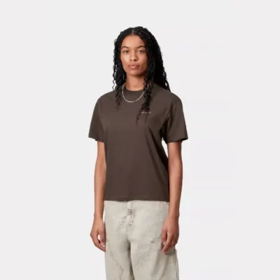W S/S SCRIPT EMBROIDERY T-SHIRT